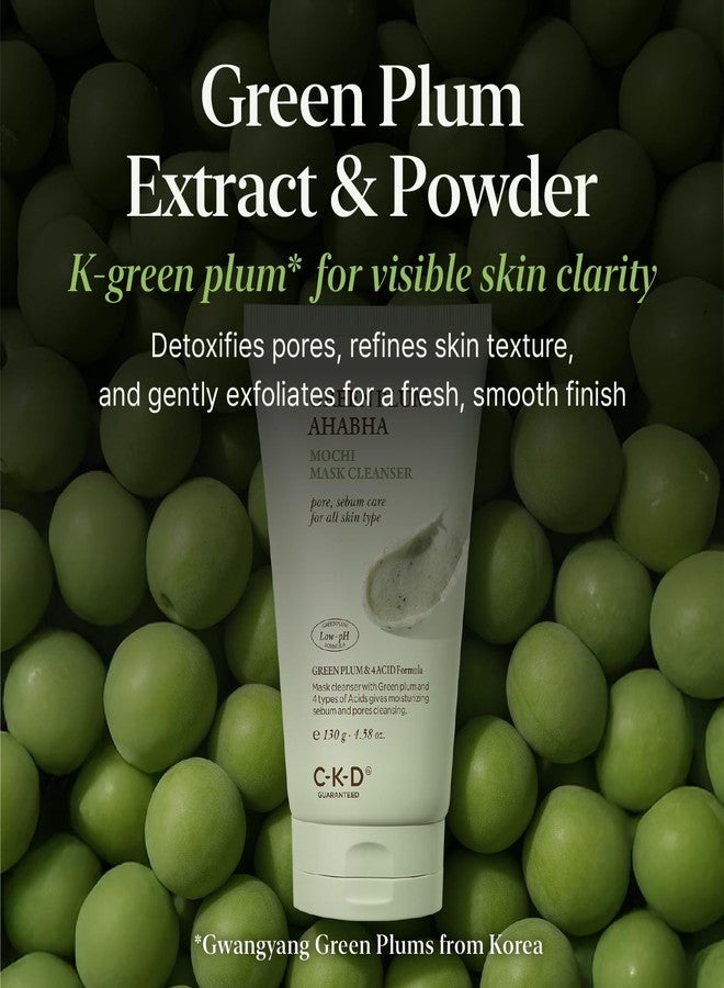 CKD Guaranteed CKD Green Plum AHA·BHA Clay Mask Cleanser - All in One, Korean Face Wash + Makeup Remover + Gentle Scrub with Controls Sebum, Tightens Pores, Removes Blackheads. All Skin Types. 4.58 oz - Image 4
